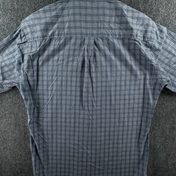 Peter Millar Button Up Shirt Men Long Sleeve Medium Blue Check Cotton Golf Adult - Picture 11 of 11